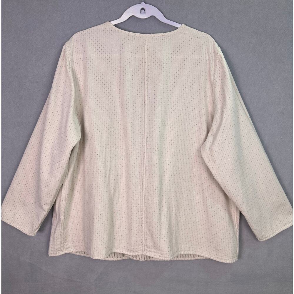 Eileen Fisher Reversible Organic Cotton Cardigan Jacket Stripe/Solid Size 2X - Picture 5 of 12